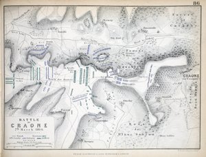 Kaart van de Slag bij Craone, uitgegeven door William Blackwood and Sons, Edinburgh en Londen, 1848